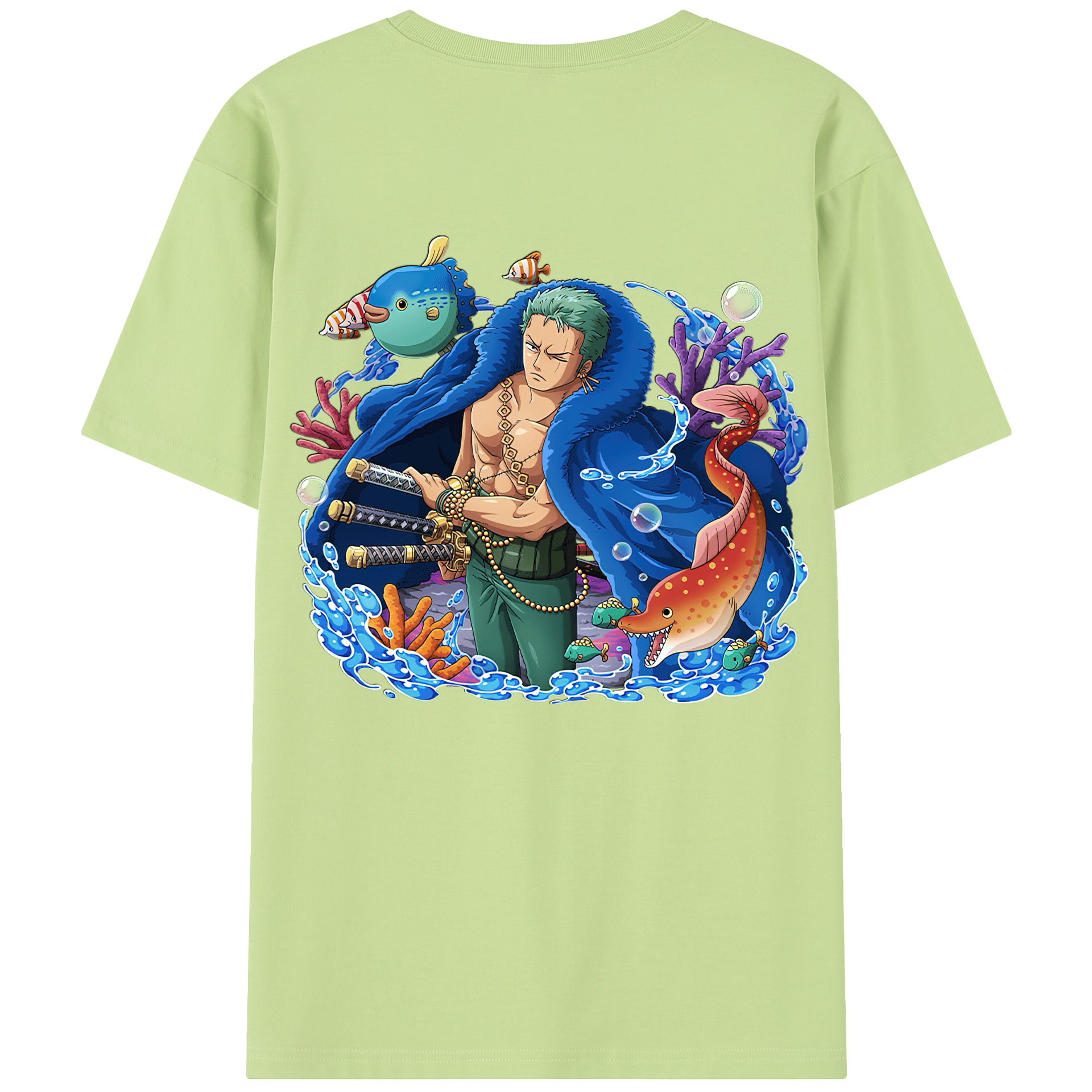 （画像用） ワンピース ロロノア・ゾロ ONE PIECE Roronoa Zoro 綿100％半袖Tシャツ（背面プリント）